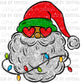Santa Christmas Faux Embroidery Faux Sequins Ready To Press Transfer DTF Sublimation