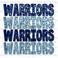 Warriors Faux Embroidery Faux Sequins Ready To Press Transfer DTF Sublimation