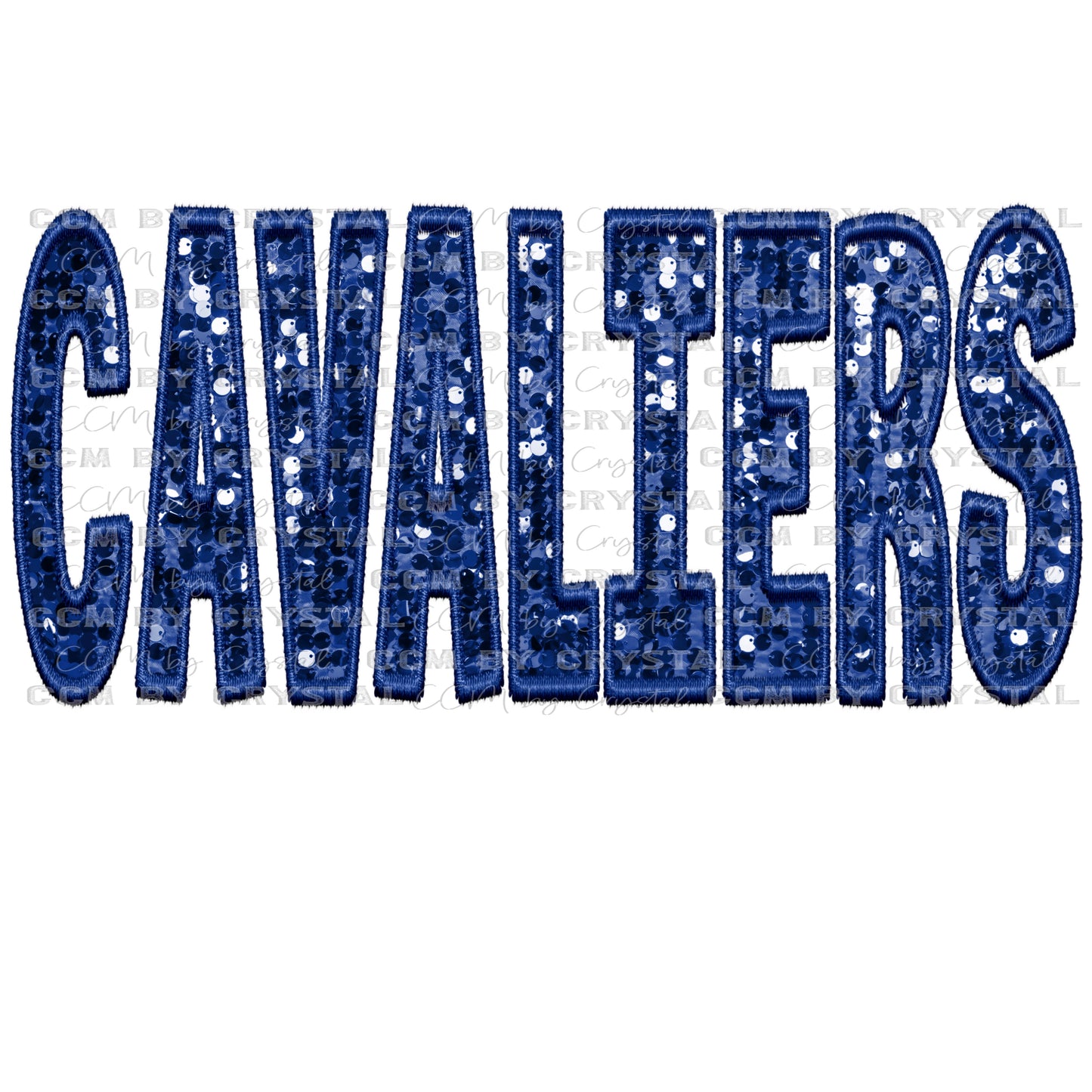Cavaliers Faux Embroidery Faux Sequins Ready To Press Transfer DTF Sublimation