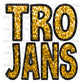 Trojans Faux Embroidery Faux Sequins Ready To Press Transfer DTF Sublimation