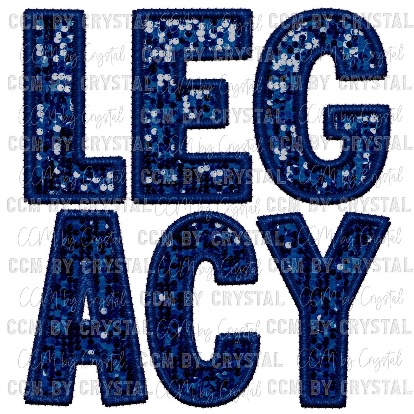 Legacy Faux Embroidery Faux Sequins Ready To Press Transfer DTF Sublimation