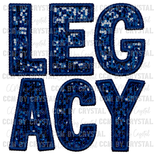 Legacy Faux Embroidery Faux Sequins Ready To Press Transfer DTF Sublimation