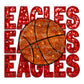 Eagles Basketball Faux Embroidery Faux Sequins Ready To Press Transfer DTF Sublimation