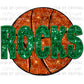 Rocks Basketball Faux Embroidery Faux Sequins Ready To Press Transfer DTF Sublimation