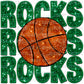 Rocks Basketball Faux Embroidery Faux Sequins Ready To Press Transfer DTF Sublimation