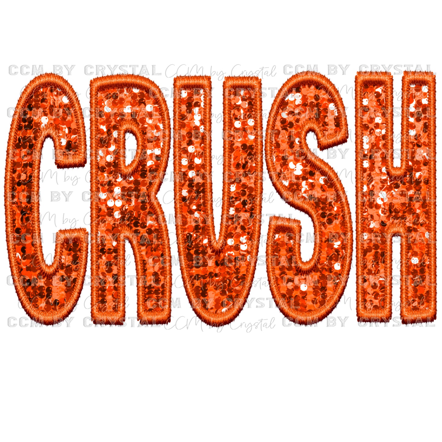 Crush Faux Embroidery Faux Sequins Ready To Press Transfer DTF Sublimation