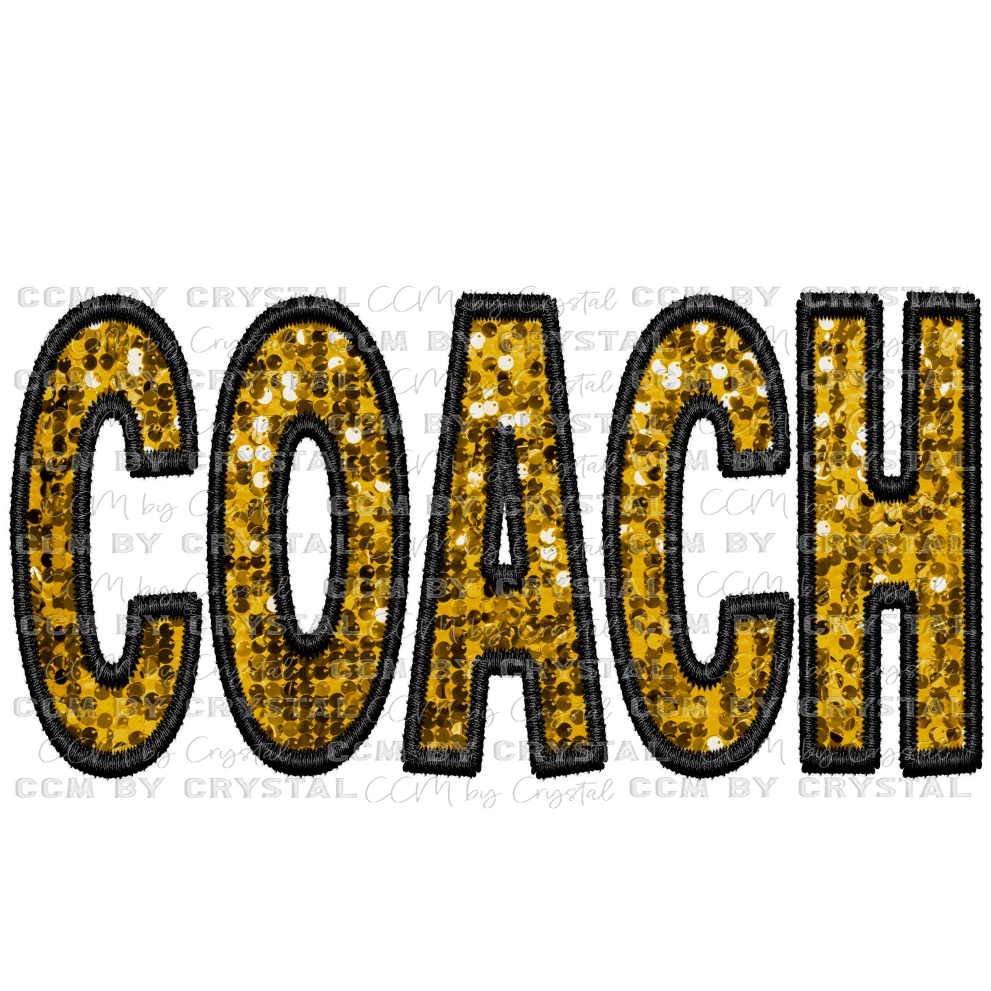 Coach Faux Embroidery Faux Sequins PNG Digital File ONLY