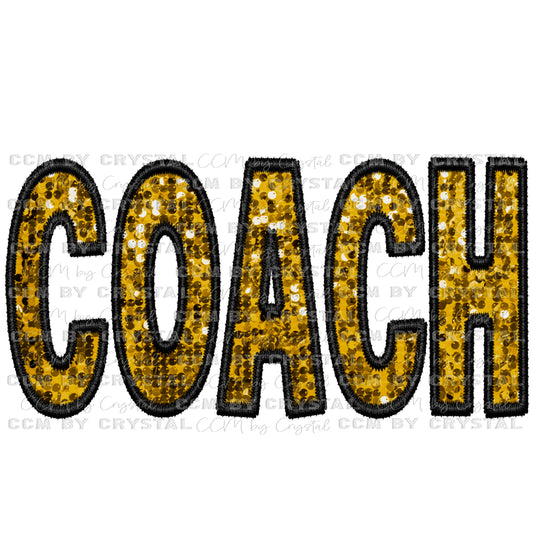 Coach Faux Embroidery Faux Sequins PNG Digital File ONLY