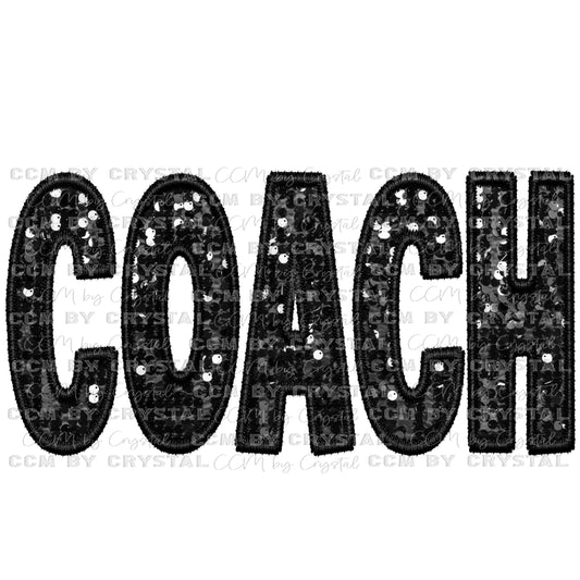 Coach Faux Embroidery Faux Sequins PNG Digital File ONLY