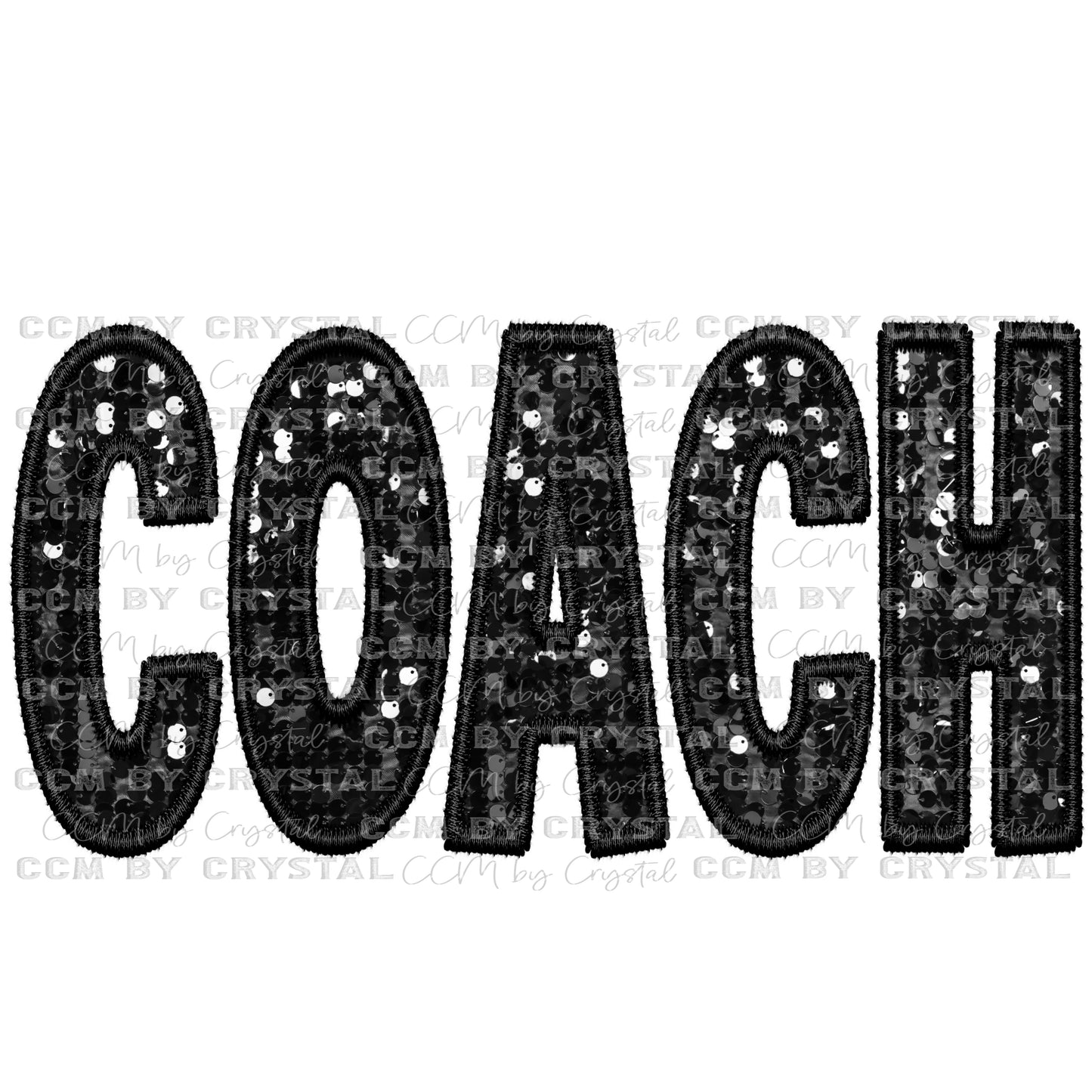 Coach Faux Embroidery Faux Sequins Ready To Press Transfer DTF Sublimation