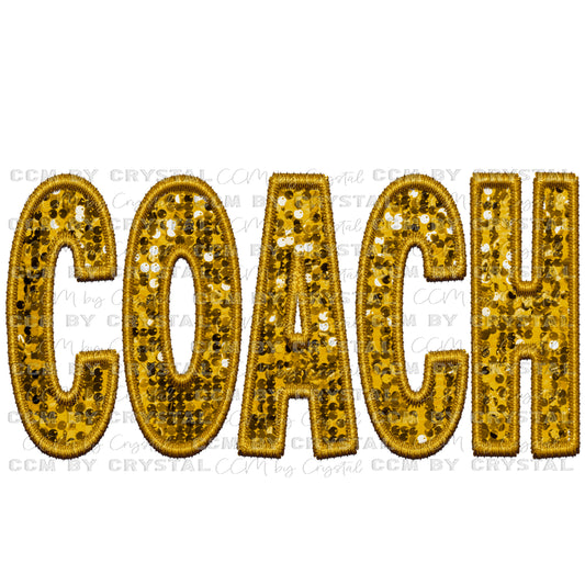 Coach Faux Embroidery Faux Sequins PNG Digital File ONLY