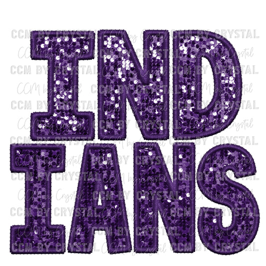 Indians Faux Embroidery Faux Sequins PNG Digital File ONLY