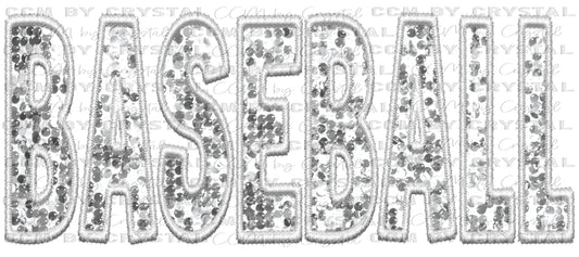 Baseball Faux Embroidery Faux Sequins PNG Digital File ONLY