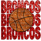 Broncos Basketball Faux Embroidery Faux Sequins Ready To Press Transfer DTF Sublimation