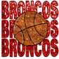 Broncos Basketball Faux Embroidery Faux Sequins PNG Digital File ONLY