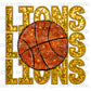 Lions Basketball Faux Embroidery Faux Sequins Ready To Press Transfer DTF Sublimation