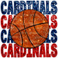 Cardinals Basketball Faux Embroidery Faux Sequins PNG Digital File ONLY