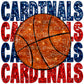 Cardinals Basketball Faux Embroidery Faux Sequins Ready To Press Transfer DTF Sublimation