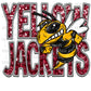 Yellowjackets Faux Embroidery Faux Sequins PNG Digital File ONLY