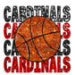 Cardinals Basketball Faux Embroidery Faux Sequins PNG Digital File ONLY