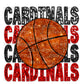 Cardinals Basketball Faux Embroidery Faux Sequins Ready To Press Transfer DTF Sublimation