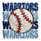 Warriors Baseball Faux Embroidery Faux Sequins PNG Digital File ONLY