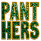 Panthers Green and Gold Faux Embroidery Faux Sequins Ready To Press Transfer DTF Sublimation