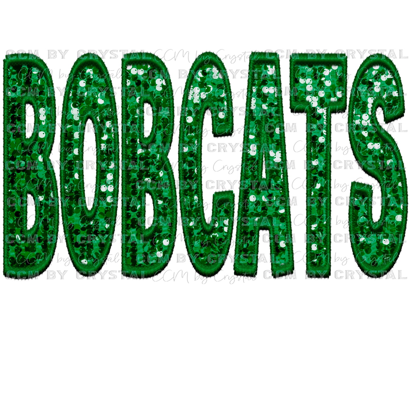 Bobcats Faux Embroidery Faux Sequins Ready To Press Transfer DTF Sublimation