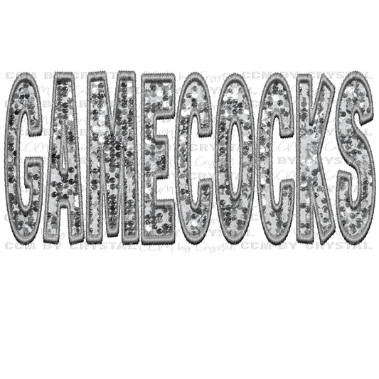 Gamecocks Faux Embroidery Faux Sequins PNG Digital File ONLY