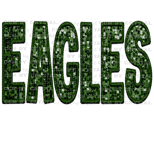Eagles Faux Embroidery Faux Sequins PNG Digital File ONLY