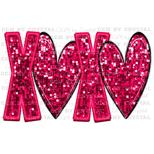 XOXO Hearts Valentine’s Day Ready to Press Transfer DTF Transfer Sublimation Transfer