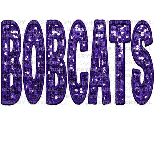 Bobcats Faux Sequins Faux Embroidery Ready to Press Transfer DTF Transfer Sublimation Transfer