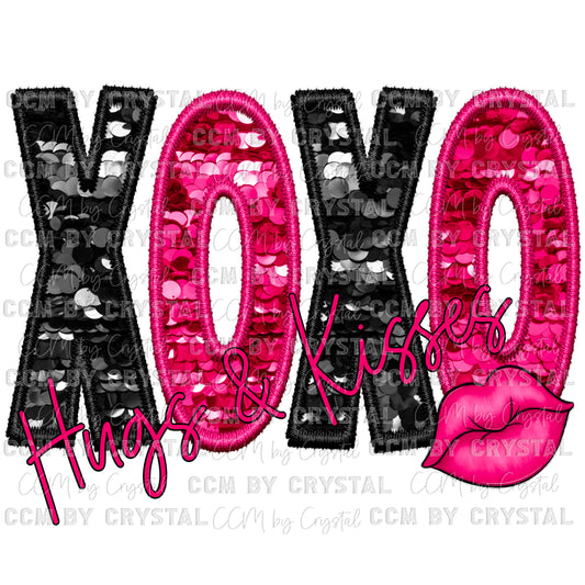 XOXO Hugs and  Valentine’s Day Ready to Press Transfer DTF Transfer Sublimation Transfer