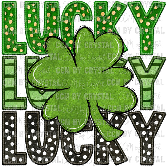 Lucky St Patrick’s Day PNG Digital File ONLY