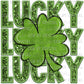 Lucky St Patrick’s Day Faux Embroidery Faux Sequins PNG Digital File ONLY
