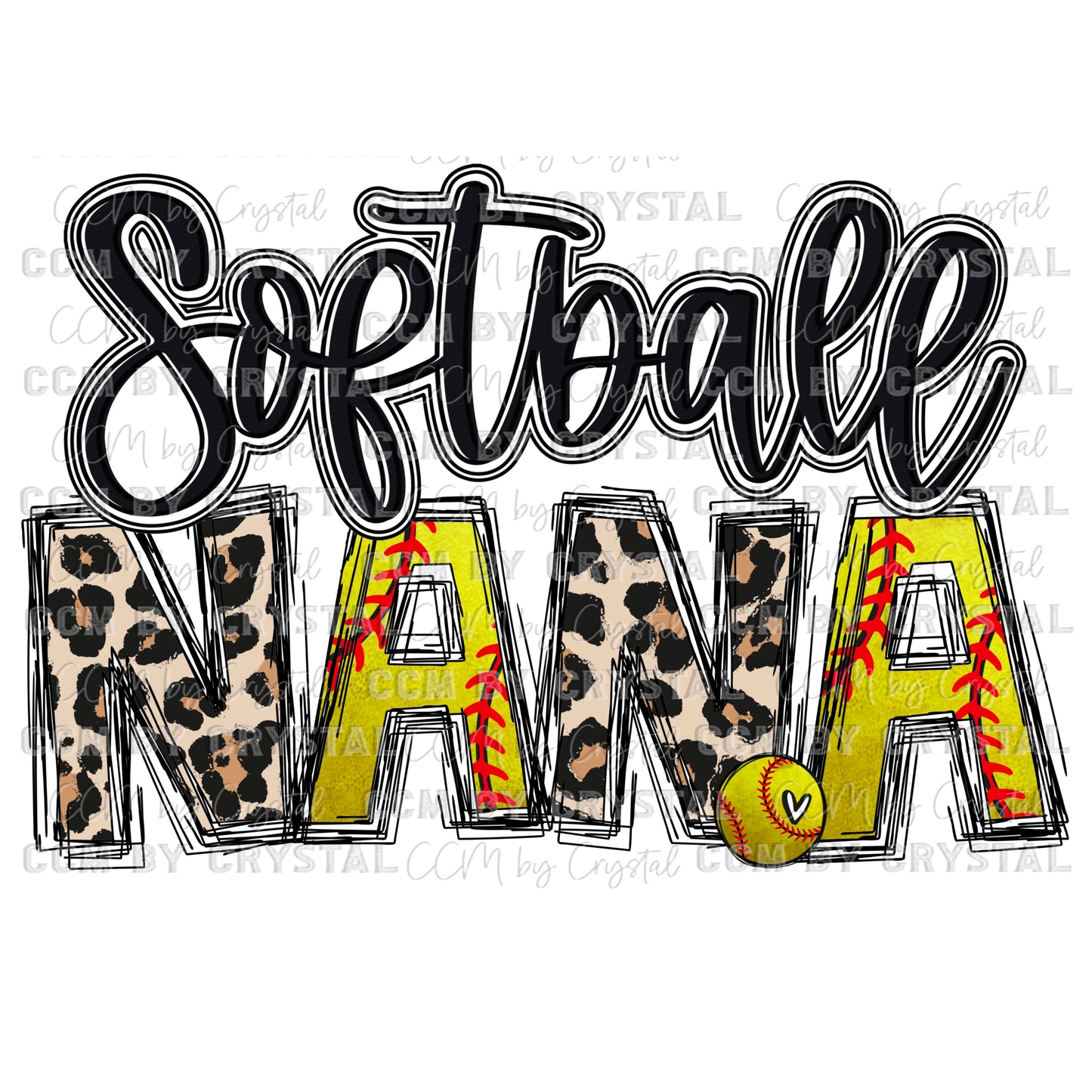 Softball Nana Ready to Press Transfer DTF Transfer Sublimation Transfer