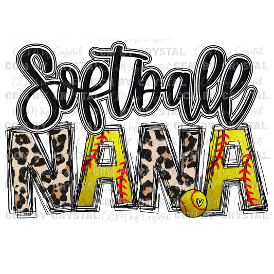 Softball Nana Ready to Press Transfer DTF Transfer Sublimation Transfer