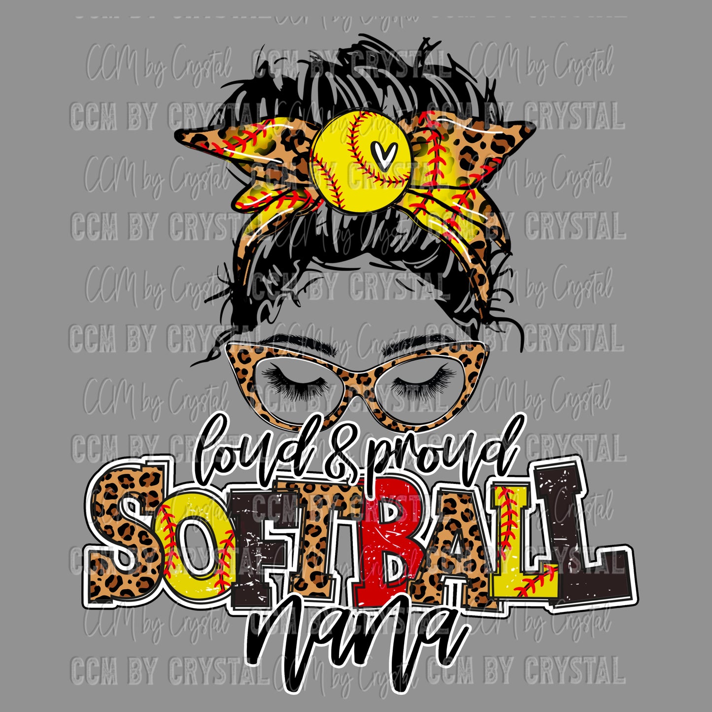 Loud and Proud Softball Nana Ready to Press Transfer DTF Transfer Sublimation Transfer