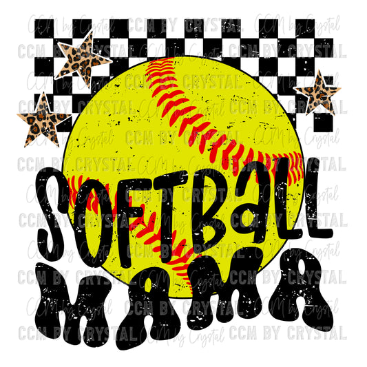 Softball Mama Ready to Press Transfer DTF Transfer Sublimation Transfer