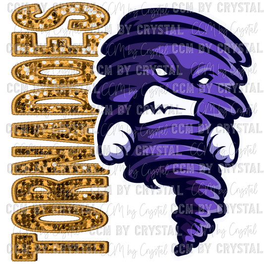 Tornadoes Faux Sequins Faux Embroidery PNG Digital File ONLY