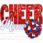Cheer Mom Faux Sequins Faux Embroidery PNG Digital File ONLY