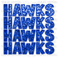 Hawks Faux Embroidery Faux Sequins Ready to Press Transfer DTF Transfer Sublimation Transfer