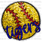 Tigers Softball Faux Sequins Faux Embroidery PNG Digital File ONLY