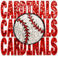 Cardinals Baseball Faux Embroidery Faux Sequins Ready to Press Transfer DTF Transfer Sublimation Transfer
