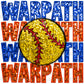 Warpath Softball Faux Embroidery Faux Sequins Ready to Press Transfer DTF Transfer Sublimation Transfer