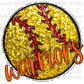Warriors Softball Faux Sequins Faux Embroidery PNG Digital File ONLY