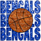 Bengals Basketball Faux Embroidery Faux Sequins PNG Digital File ONLY