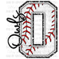 O Owls Baseball Faux chenille PNG Digital File ONLY