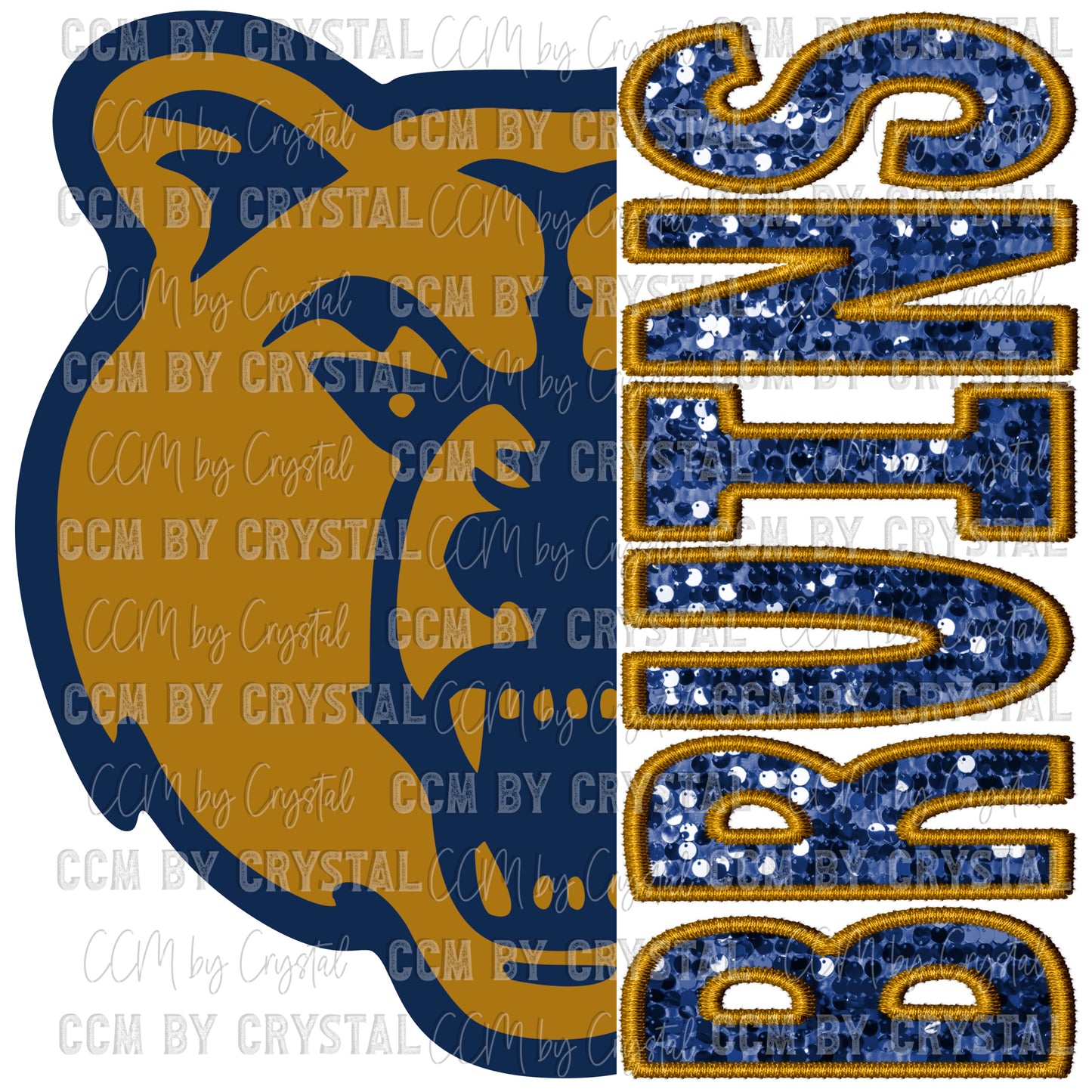 Bruins Faux Sequins Faux Embroidery Mascot Ready to Press Transfer