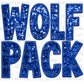 Wolf Pack Faux Sequins Faux Embroidery Mascot Ready to Press Transfer